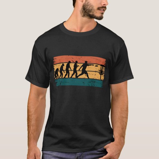 Vintage Retro Evolution Disc Golf Flying Disc      Tシャツ (正面)