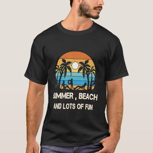 Vintage Retro Family Summer Vacation Beach Tシャツ (正面)