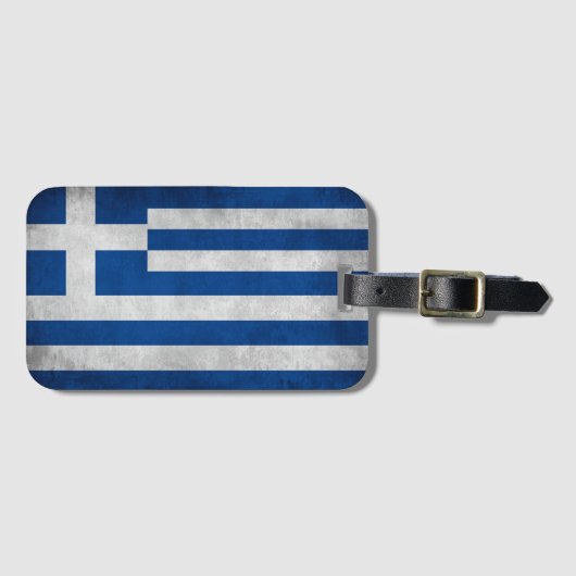 Vintage retro Flag of Greece ラゲッジタグ (正面横)