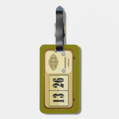 Vintage Retro Flip Clock Radio ラゲッジタグ (裏面縦)