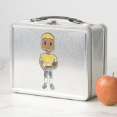 vintage retro football player black yellow simple  メタルランチボックス (インサイチュ)