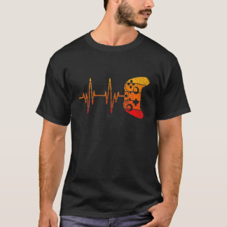 Vintage Retro Gamer Heartbeat Funny Video Game Gam Tシャツ