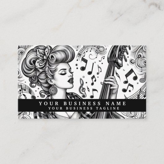 Vintage Retro Glam Girl Business Cards 名刺 (正面)
