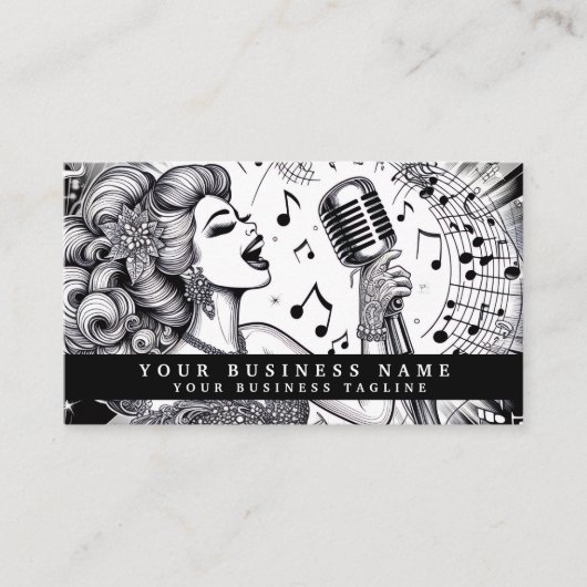 Vintage Retro Glam Girl Business Cards 名刺 (正面)