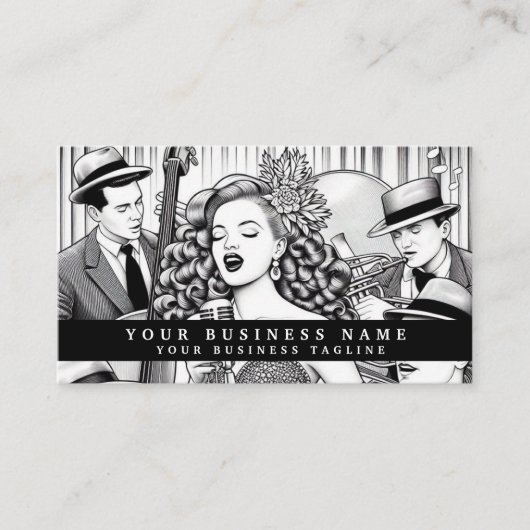Vintage Retro Glam Girl Business Cards 名刺 (正面)