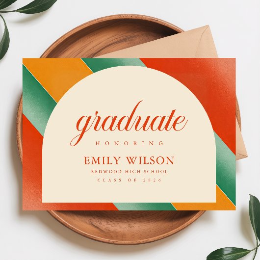 Vintage Retro Graduate Graduation Announcement ポストカード