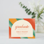 Vintage Retro Graduate Graduation Announcement ポストカード (スタンド正面)