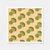 Vintage Retro Halftone Lemon スタンダードカクテルナプキン (正面)