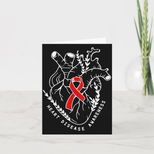 Vintage Retro Heart Disease Awareness Funny カード (正面)