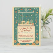 Vintage Retro Home for the Holidays 招待状 (スタンド正面)