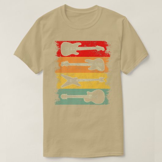 Vintage Retro Instrument Musical Men Women Guitar  Tシャツ (デザイン正面)