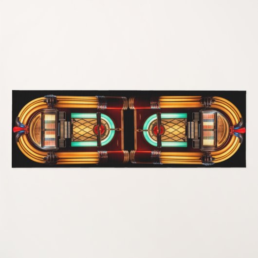 Vintage Retro Jukebox ヨガマット (正面(横))