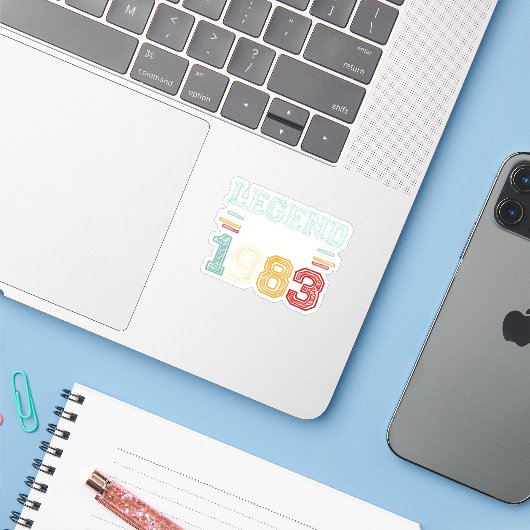 Vintage Retro Legend Since 1983 シール (ノートパソコンとiPhone)