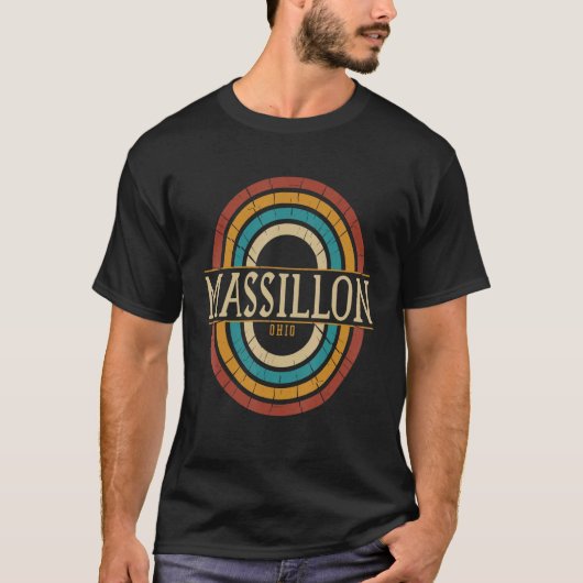 Vintage Retro Massillon Ohio OH Souvenirs Tシャツ (正面)