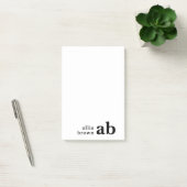 Vintage Retro Minimalist Monogram Design ポストイット (オフィス)