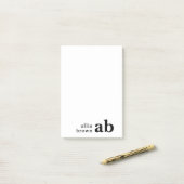 Vintage Retro Minimalist Monogram Design ポストイット (デスク上)