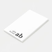 Vintage Retro Minimalist Monogram Design ポストイット (アングル)