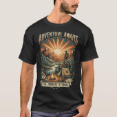 Vintage Retro Mountain | Camping Hiking Outdoor Tシャツ (正面)