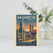 Vintage Retro Munich Germany Bavarian Art Postcard ポストカード (スタンド正面)