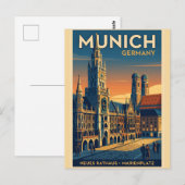 Vintage Retro Munich Germany Bavarian Art Postcard ポストカード (正面/裏面)