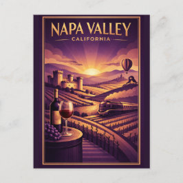 Vintage Retro Napa Valley California Wine Postcard ポストカード