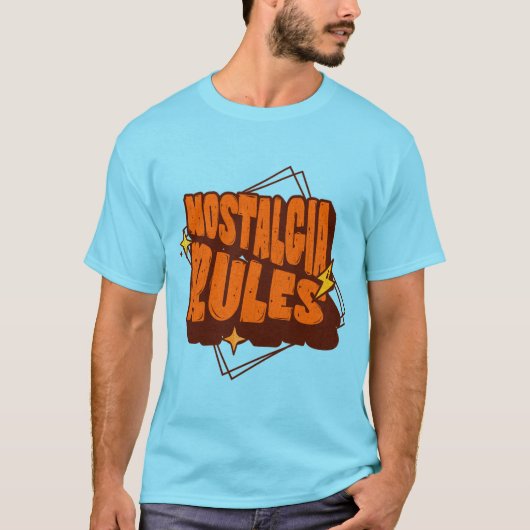 Vintage Retro Nostalgia Rules T-shirt Tシャツ (正面)