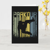 Vintage Retro Parkour Freerunning カード (黄色い花)