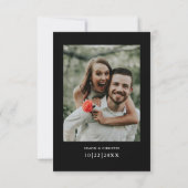 Vintage Retro Photo Black And White Wedding セーブザデート (裏面)