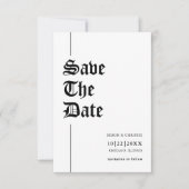 Vintage Retro Photo Black And White Wedding セーブザデート (正面)