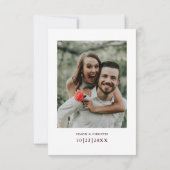 Vintage Retro Photo Burgundy White Wedding セーブザデート (裏面)