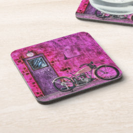 Vintage Retro Pink Motorcycle Alley コースター