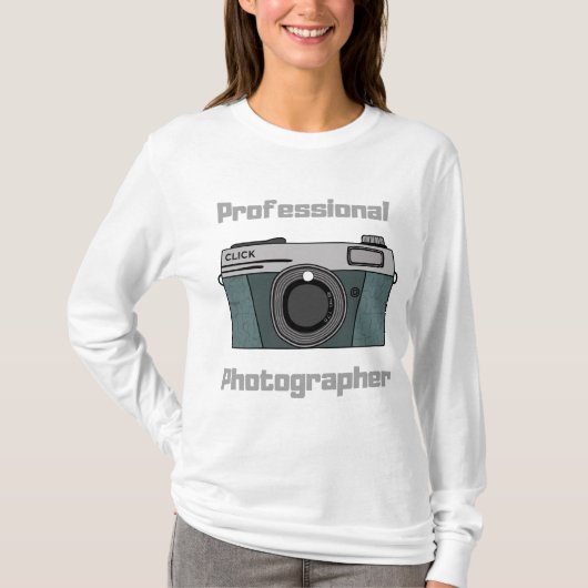 Vintage Retro Professional Photographer Camera Tシャツ (正面)