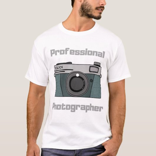Vintage Retro Professional Photographer Camera Tシャツ (正面)