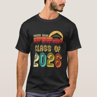 Vintage Retro Proud Mom Class Of 2026 Senior 2026 Tシャツ