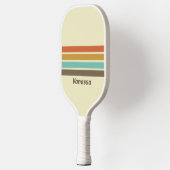 Vintage Retro Rainbow Across Striping with Name ピックルボールラケット (左)