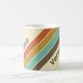 Vintage Retro Rainbow Striped with Name コーヒーマグカップ (中央)