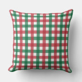 Vintage Retro Red and Green Square Plaid クッション (正面)