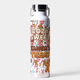 Vintage Retro Red Candy Cane Wonderland Christmas ウォーターボトル