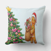 Vintage Retro Red Candy Cane Wonderland Christmas クッション (正面)