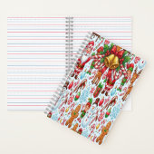 Vintage Retro Red Candy Cane Wonderland Christmas ノートブック (内側)