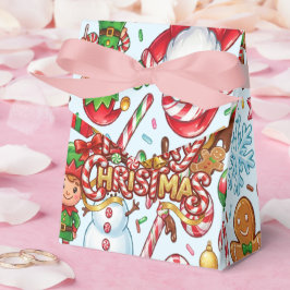 Vintage Retro Red Candy Cane Wonderland Christmas フェイバーボックス