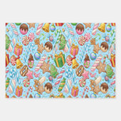 Vintage Retro Red Candy Cane Wonderland Christmas ラッピングペーパーシート (正面2)