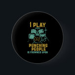 Vintage Retro Rock Band Drummer I Play Drum 缶バッジ<br><div class="desc">I play drum because punching people is frowned upon. Funny vintage retro drummer merchandise for musician, drum player, rock band member, music lover. Awesome design to wear to a rock concert, cheering for your favorite artist, singing and screaming. Great gift for your teenage son, daughter, grandson, granddaughter who enjoy rock...</div>
