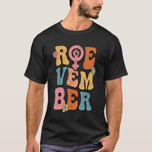 Vintage Retro Roevember November Feminist Women's  Tシャツ (正面)