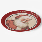 Vintage Retro Santa  ペーパープレート (アングル)