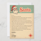 Vintage Retro Santa Letter | Christmas 招待状 (正面)