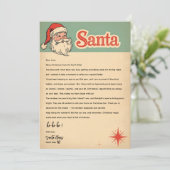 Vintage Retro Santa Letter | Christmas 招待状 (スタンド正面)