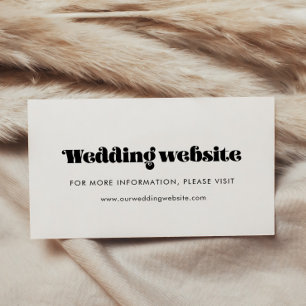 Vintage-retro script wedding website card エンクロージャーカード