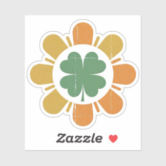Vintage Retro Shamrock Flower Die-Cut Sticker - 70 シール