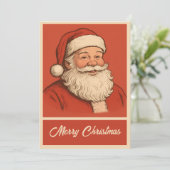 Vintage Retro Simple Christmas Santa Claus シーズンカード (スタンド正面)